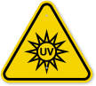 ISO UV Light Hazard Symbol Warning Sign