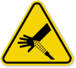 ISO Skin Puncture, Water Jet Symbol Warning Sign