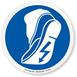 Use Anti-Static Footwear ISO Mandatory Action Symbol Sign