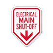 Electrical Main Shut Off with Down Arrow Sign