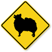 Pomeranian Symbol Guard Dog Sign