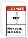 Danger Pinch Point Keep Back (ANSI) Label