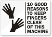 Keep Fingers Clear Machine Label