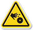 Cutting Of Fingers Or Hand/Rotating Blade ANSI Label