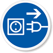 ISO M006 - Disconnect Mains Plug Symbol Label