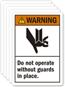 Do Not Operate Without Guards Warning Label