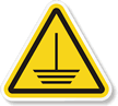 ISO Electric Ground Hazard Triangle Safety Label 