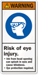 Risk Of Eye Injury, Protection Required Label