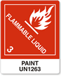 Flammable Liquid UN 1263 Paint Label