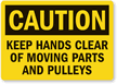 Keep Hands Clear Moving Parts Caution Label