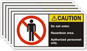 Caution Hazardous Area Authorized Personnel Label