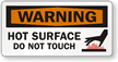 Hot Surface Do Not Touch Warning Label