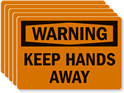 Warning Keep Hands Away Labels (Set Of 5)