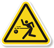 Kickback Hazard ISO 3864-2 Triangle Warning Symbol