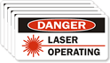 Laser Operating OSHA Danger Label