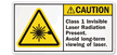Class 1 Invisible Laser Radiation Present Label