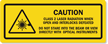 Class 2 Laser Radiation Caution Safety Label