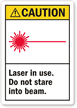 Caution Laser Do Not Stare Into Beam Label