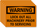 Lock Out All Machinery Prior Servicing Warning Label