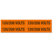 120/208 Volts Labels, Medium (1-1/8in. x 4-1/2in.)