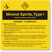 Mineral Spirits Type I ANSI Chemical Label