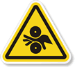 Pinch Point/Entanglement Warning (Triangle) Safety Label