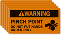 Danger Pinch Point Watch Hands Label