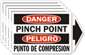 Danger Pinch Point Bilingual Label