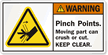 Pinch Points Moving Part Keep Clear Warning Label