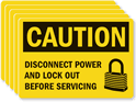 Caution Label: Disconnect Power Lockout Before Servicing