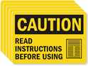 Read Instructions Before Using Caution Label