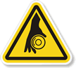 ISO 3864 2 Triangle Warning Rotating Shaft Symbol Label