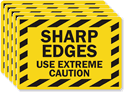 Sharp Edges Extreme Caution Labels (Set Of 5)