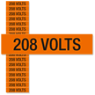 208 Volts Marker Labels, Small (1/2in. x 2-1/4in.)