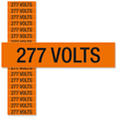 277 Volts Marker Labels, Small (1/2in. x 2-1/4in.)