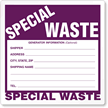 Special Waste Vinyl Drum Warning Labels (100)