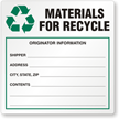 Semi-Custom Materials for Recycle Label
