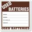 Semi-Custom Used Batteries Label
