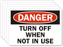 Danger Turn Off Label