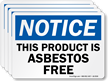 This Product Is Asbestos Free, OSHA Notice Label