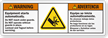 Bilingual Equipment Starts Automatically Lockout/Tagout Warning Label