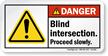 Blind Insertion Proceed Slowly ANSI Danger Label
