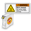 ISO Burn Hazard, Hot Surface Grab a Labels Dispenser Box