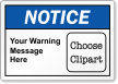 Customizable Text ANSI Notice Label, Choose Clipart