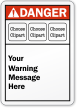 Custom ANSI Danger Message Multiple Clipart Label