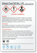 Diesel Fuel Oil No. 1 D Danger Chemical Hazard Chemical Label