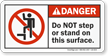 Do Not Step Or Stand On This Surface ANSI Danger Label