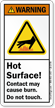 Hot Surface Contact May Cause Burn Warning Label