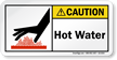 Hot Water ANSI Caution Label With Graphic