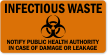 Infectious Waste Notify Public Health Authority Biohazard Label